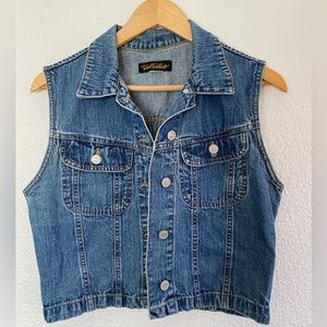 Vintage cropped jean vest